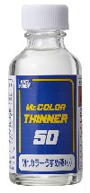 MR. THINNER 50 ml.  ES NECESARIO PARA ADELGAZAR LAS PINTURAS MR. COLOR Y MR. AQUEOUS HOOBY COLO. 