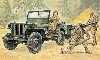 WILLYS MB JEEP WITH TAILER, US ARMY WWII